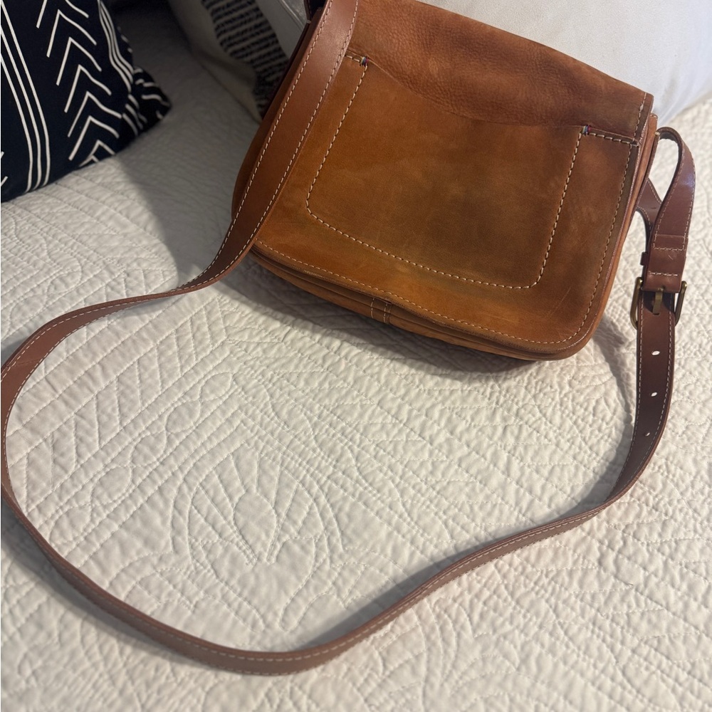 Fossil Brown Suede Crossbody Bag - Picture 2 of 5